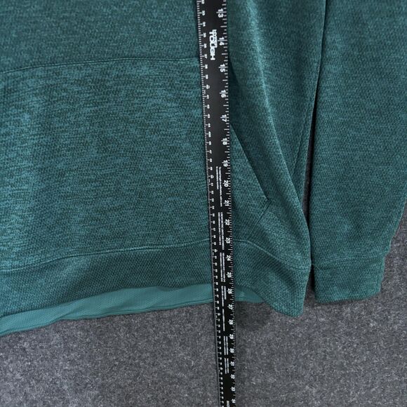 Adidas Hoodie Men's Medium Green ClimaWarm Pullover Sweatshirt Kangaroo Pocket - Picture 5 of 10